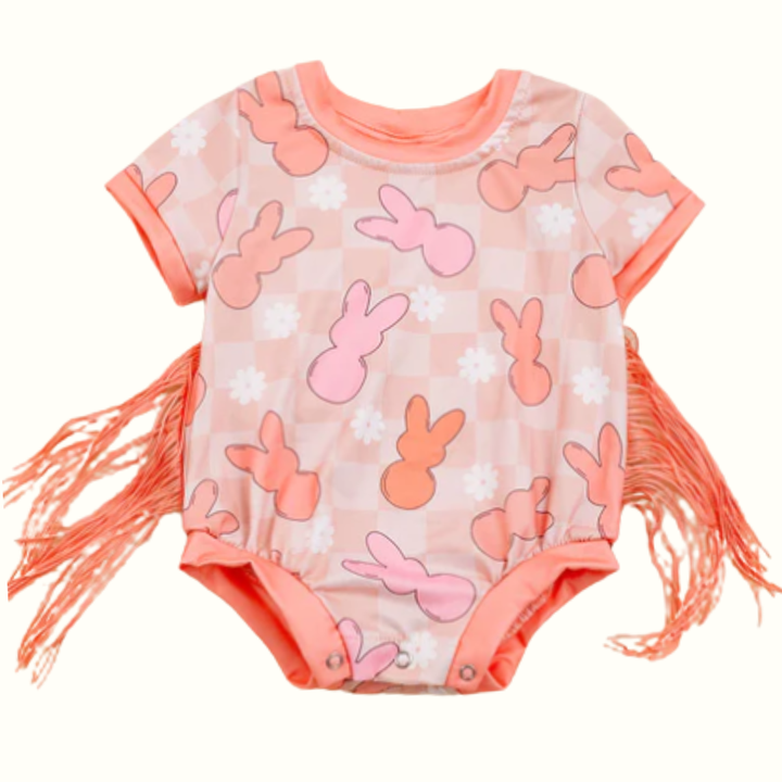 Infant Girls Easter Bunny Tassel Bodysuit