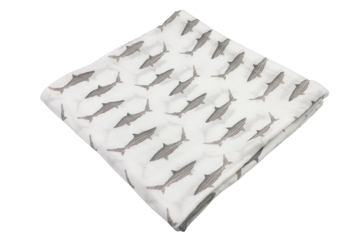 Baby Shark Muslin Swaddle Baby Blanket