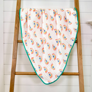 LollyBanks Somewhere Over the Rainbow Muslin Baby Quilt