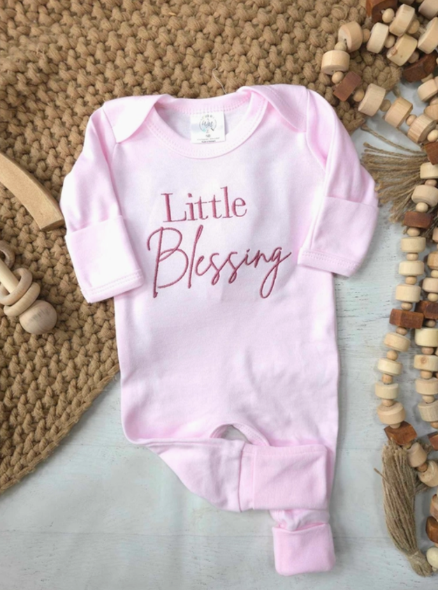 💗 “Little Blessing” Embroidered Infant Romper – Sweet, Cozy &  Meaningful 💗