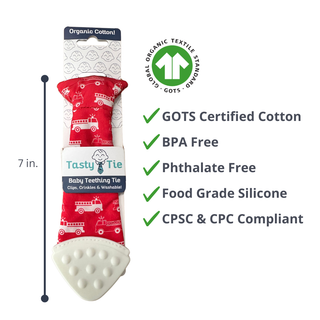 Tasty Tie 3-in-1 Organic Baby Teether & Crinkle Toy