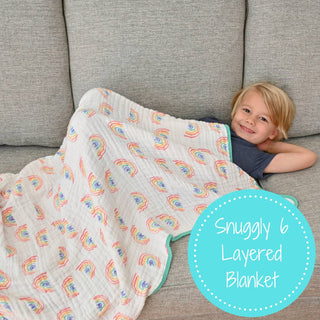 LollyBanks Somewhere Over the Rainbow Muslin Baby Quilt