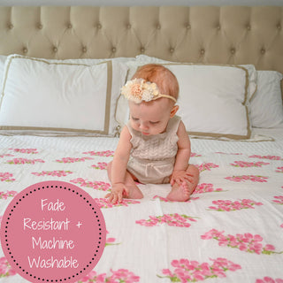 LollyBanks Dogwoods in Bloom Muslin Swaddle Blanket