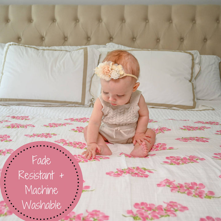 Dogwoods In Bloom Muslin Swaddle Baby Blanket