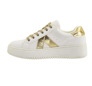 Corkys Tailgate Womens Sneakers in Gold Crinkle Metallic