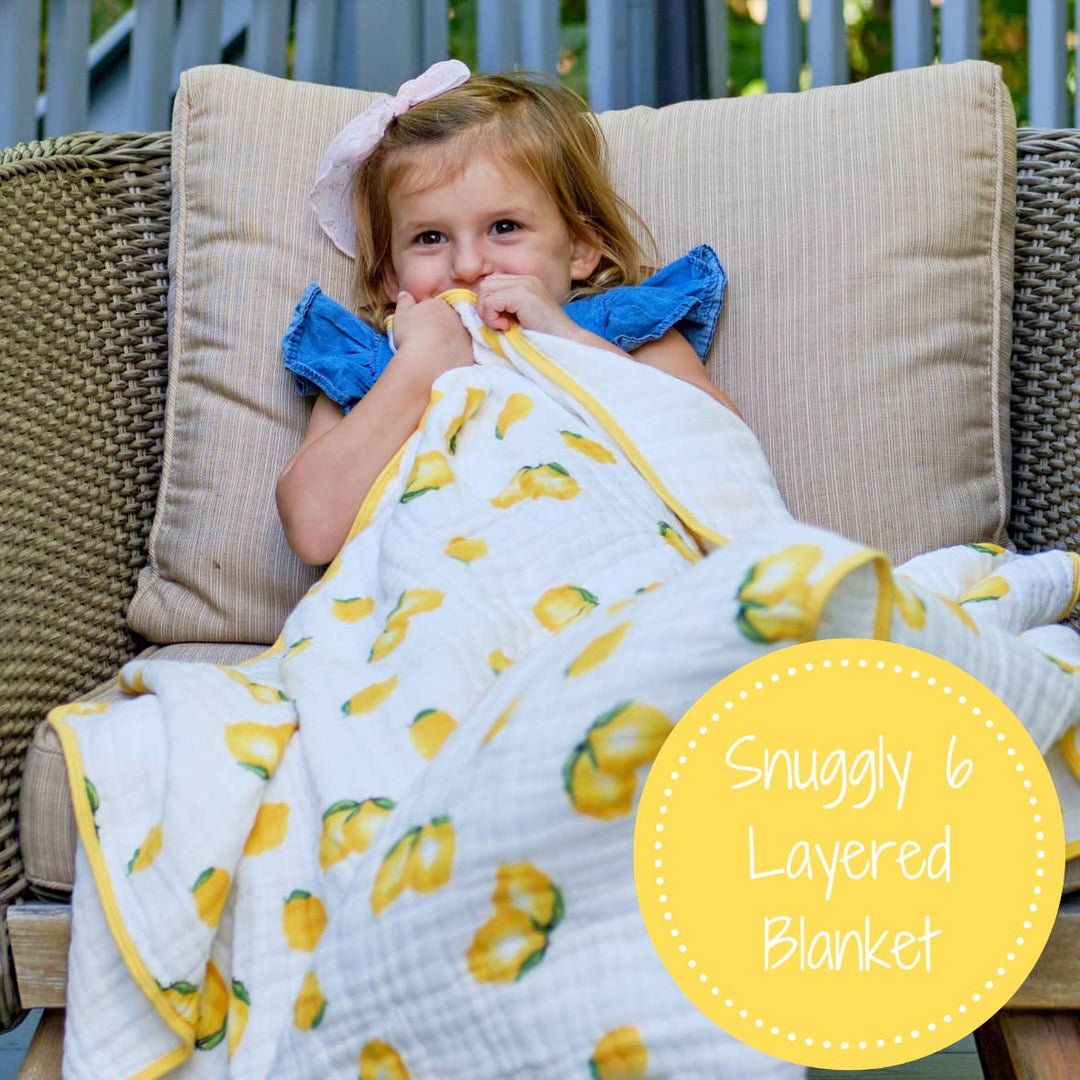 Main Squeeze Lemon Muslin Swaddle Baby/Toddler Quilt