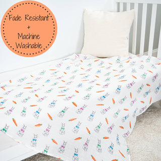 LollyBanks Hippity Hoppity Bunny Muslin Swaddle