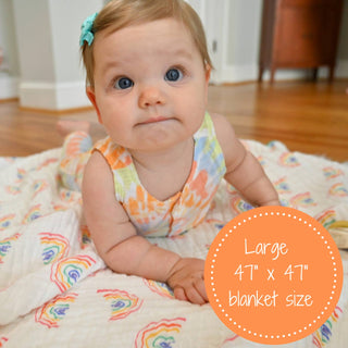 LollyBanks Somewhere Over the Rainbow Muslin Baby Quilt