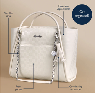 Itzy Ritzy Boss Tote Diaper Bag | Flat White Checkerboard
