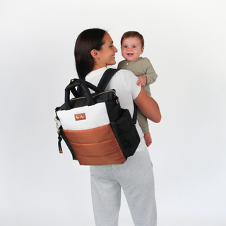 Itzy Ritzy Dream Convertible Diaper Bag | Coffee & Cream