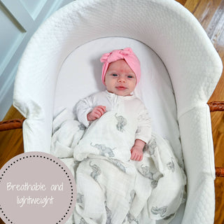 LollyBanks Baby Elephant Muslin Swaddle Blanket