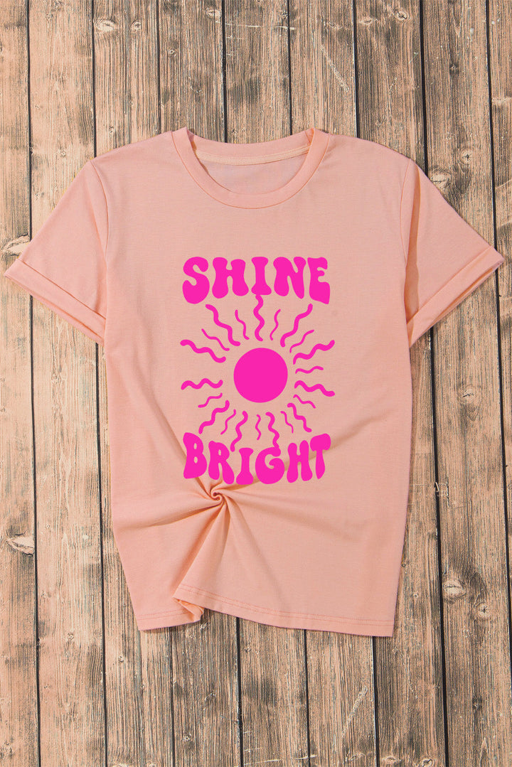 Peach SHINE BRIGHT Sunshine Graphic Casual Tee