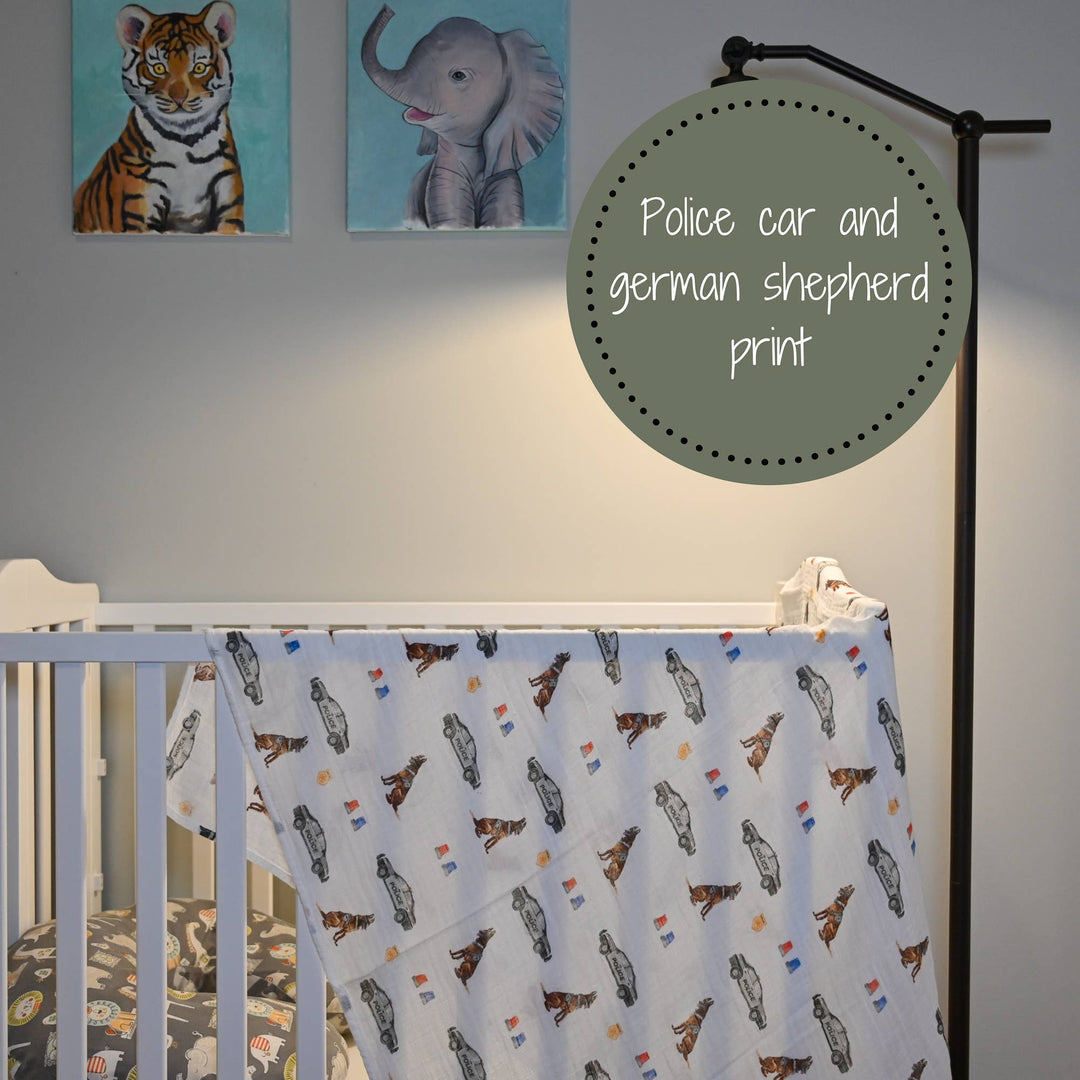 Policeman Baby Muslin Swaddle Blanket