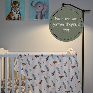 LollyBanks Policeman Muslin Swaddle Blanket