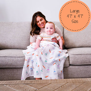 LollyBanks Hippity Hoppity Bunny Muslin Swaddle