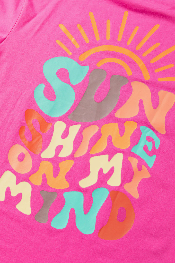 Hot Pink SUNSHINE ON MY MIND Graphic Tee