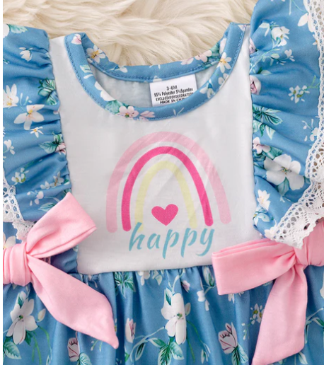 Happy Rainbow Flutter Romper
