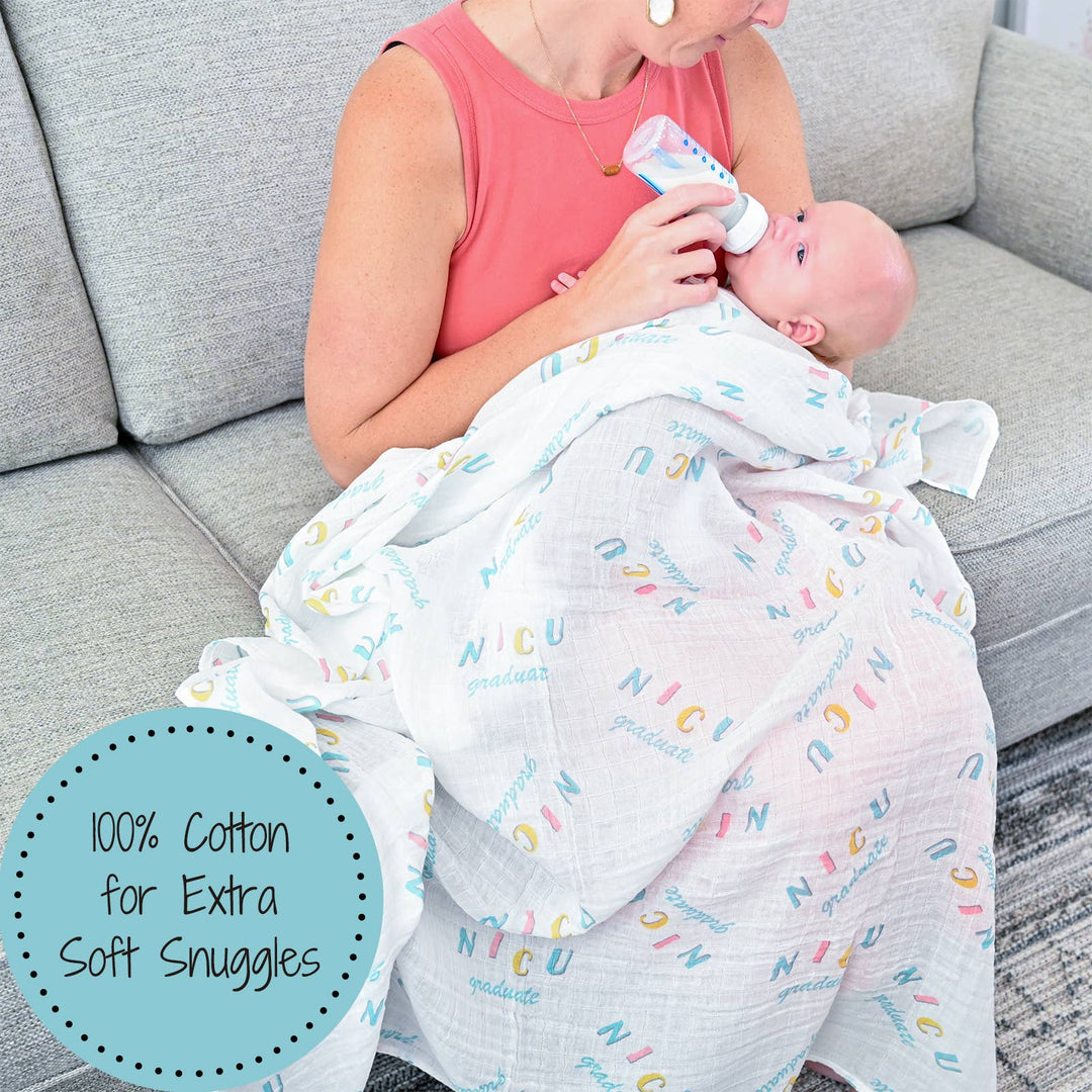 NICU Graduate Muslin Swaddle Baby Blanket