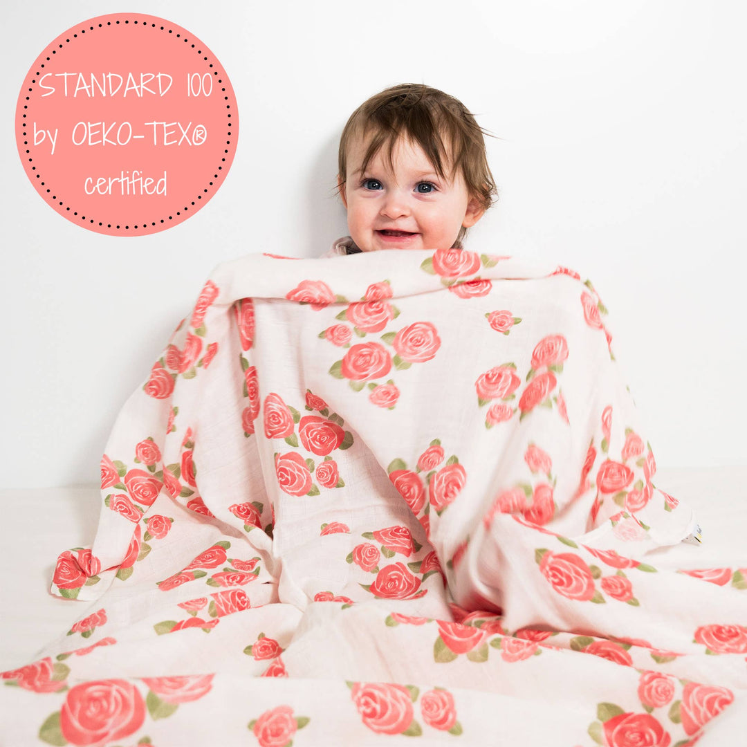 Blooming Elegance Muslin Swaddle Baby Blanket