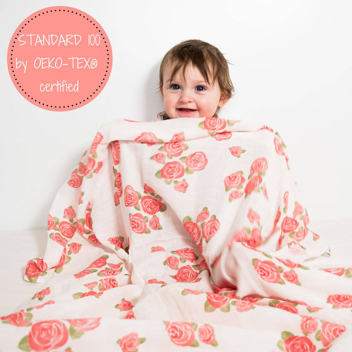 Blooming Elegance Muslin Swaddle Baby Blanket