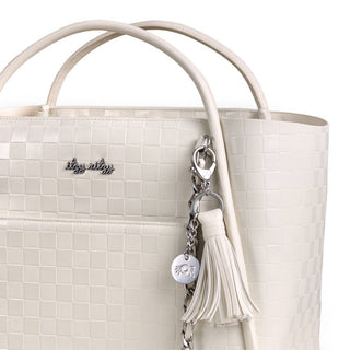 Itzy Ritzy Boss Tote Diaper Bag | Flat White Checkerboard