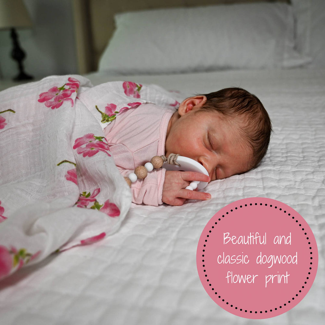 Dogwoods In Bloom Muslin Swaddle Baby Blanket