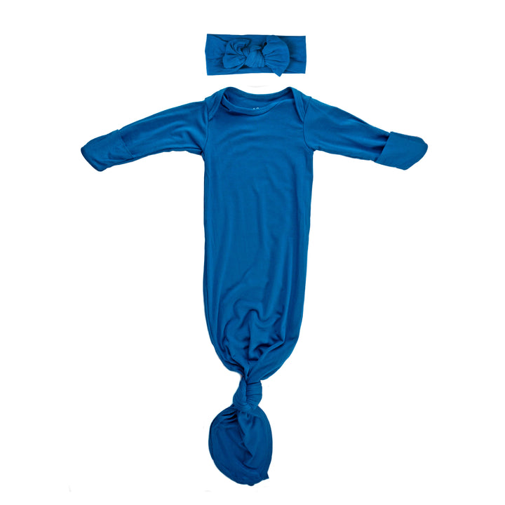 Bamboo - Peacock Blue Knotted Gown