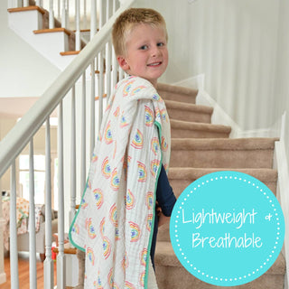 LollyBanks Somewhere Over the Rainbow Muslin Baby Quilt