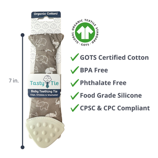 Tasty Tie 3-in-1 Organic Baby Teether & Crinkle Toy