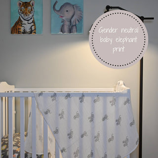 LollyBanks Baby Elephant Muslin Swaddle Blanket