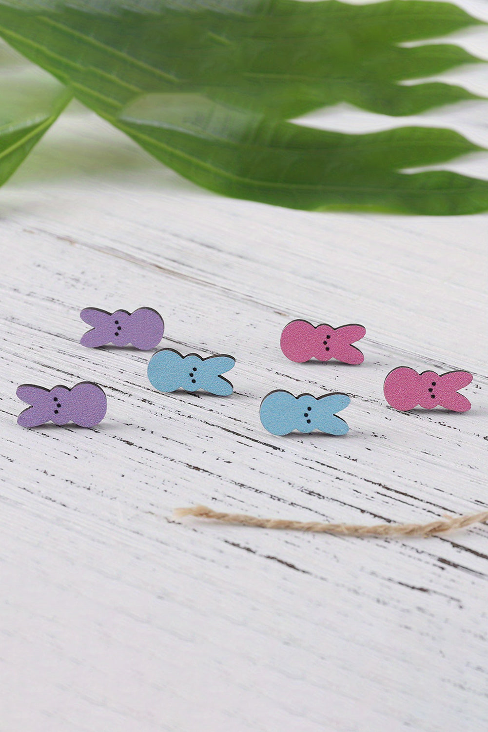 Easter Bunny Pastel Wooden Earrings-3 Sets