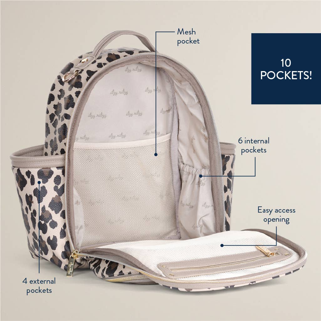 Itzy Ritzy - Leopard Itzy Mini Plus™ Backpack Diaper Bag