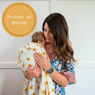 LollyBanks Sunflower Fields Muslin Swaddle Blanket