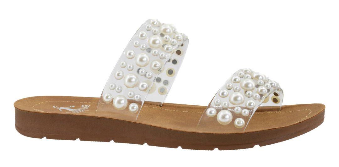 Corkys Double Take Sandal in Clear Pearl