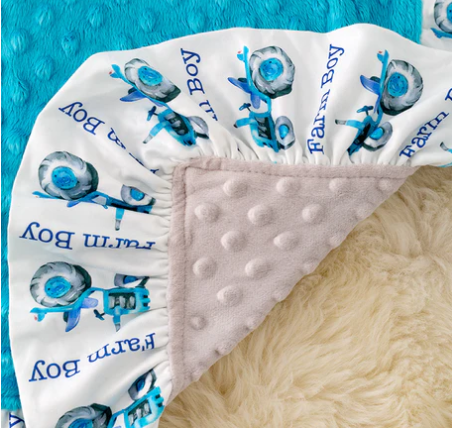 Farm Boy Blue Tractor Ultrasoft Baby Security Blanket