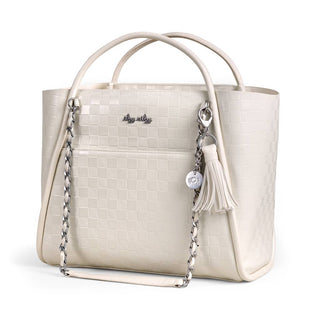 Itzy Ritzy Boss Tote Diaper Bag | Flat White Checkerboard