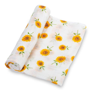 LollyBanks Sunflower Fields Muslin Swaddle Blanket