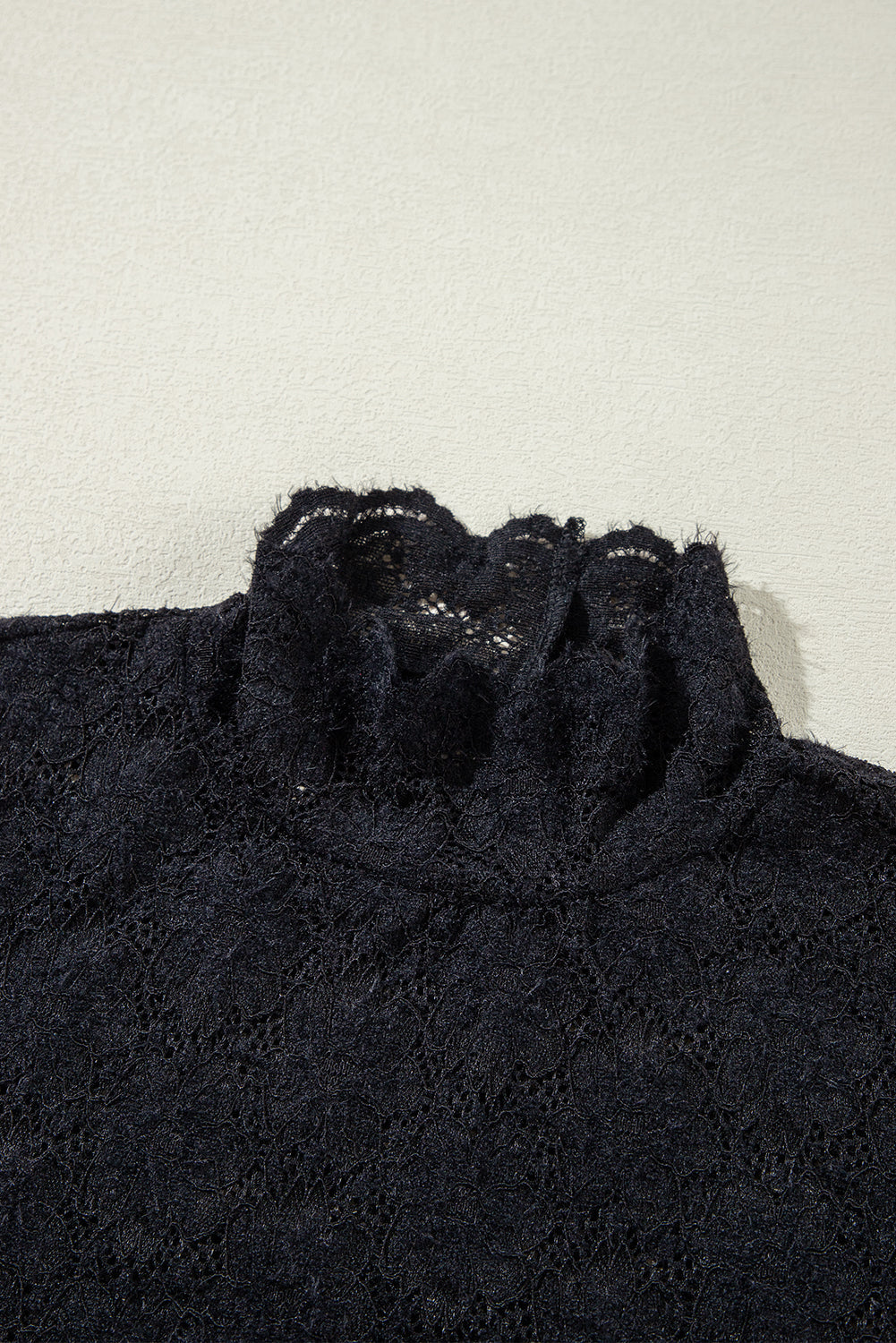 Black Floral Lace Mesh Stretch Top