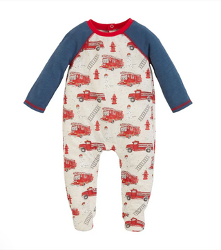 Mud Pie Firetruck Baby Footie Sleeper