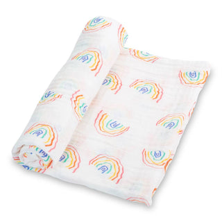 LollyBanks Somewhere Over the Rainbow Muslin Swaddle Blanket