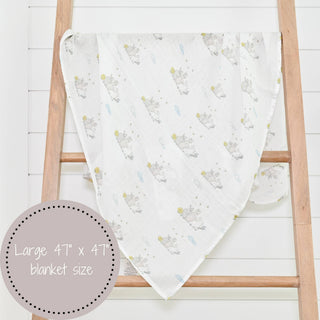 LollyBanks SomeBunny Loves You Easter Muslin Swaddle Blanket