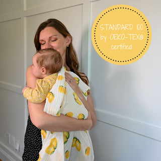 LollyBanks Lemon Print Muslin Swaddle Blanket