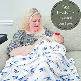 LollyBanks Up and Away Airplane Muslin Swaddle