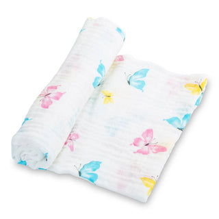 LollyBanks Butterfly Kisses Muslin Swaddle Blanket
