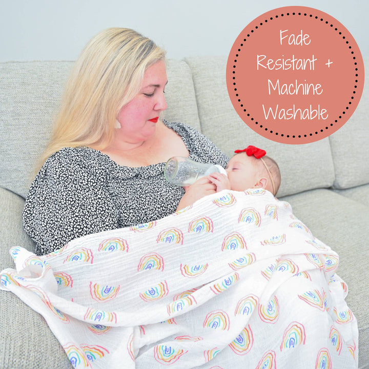 Somewhere Over The Rainbow Baby Swaddle Blanket