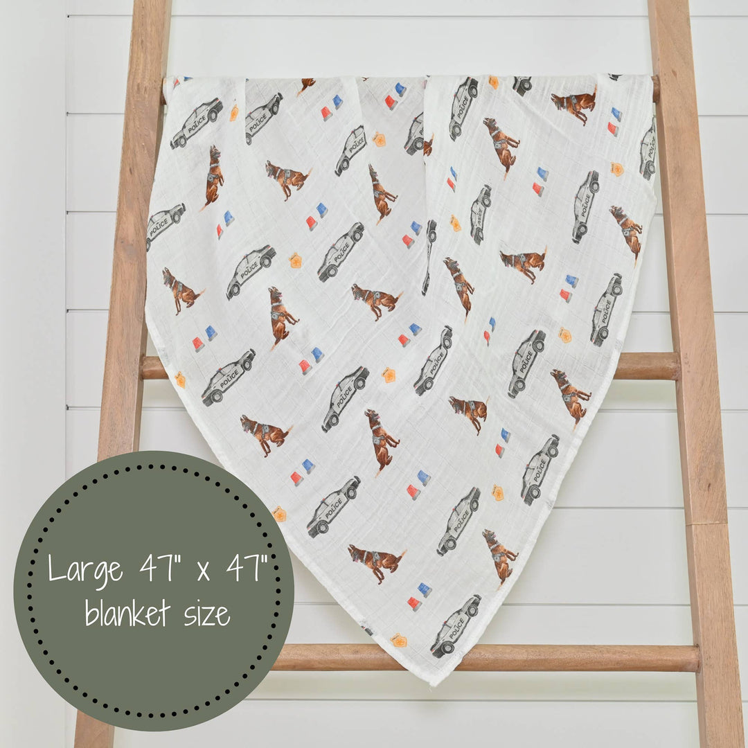 Policeman Baby Muslin Swaddle Blanket