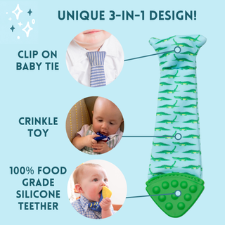 Tasty Tie 3-in-1 Organic Baby Teether & Crinkle Toy