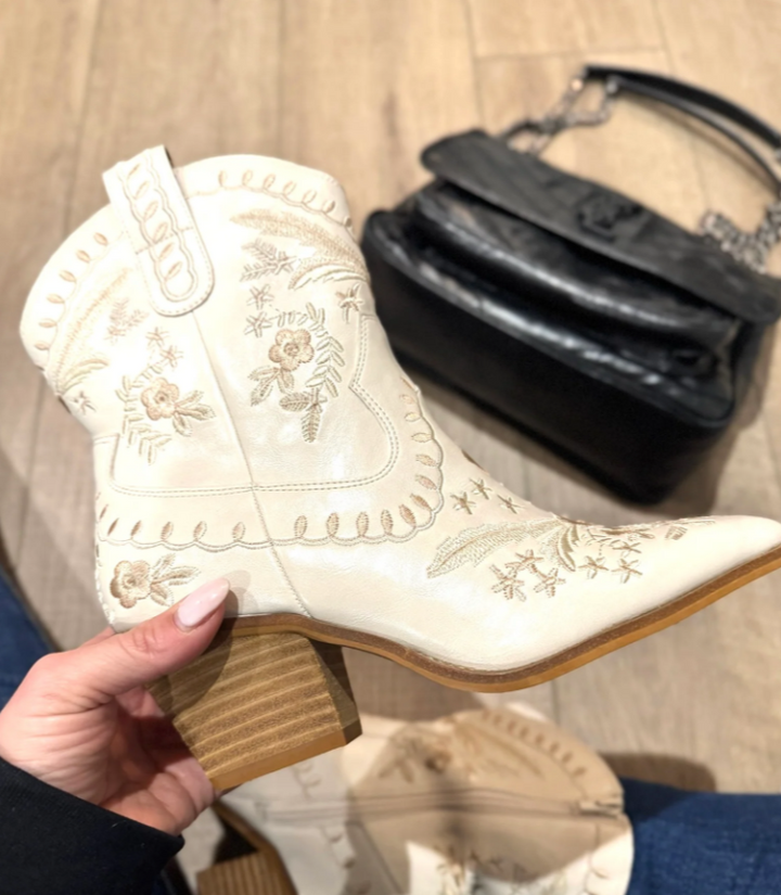 Corkys Let's Go Girls Ivory Embroidered Western Boots