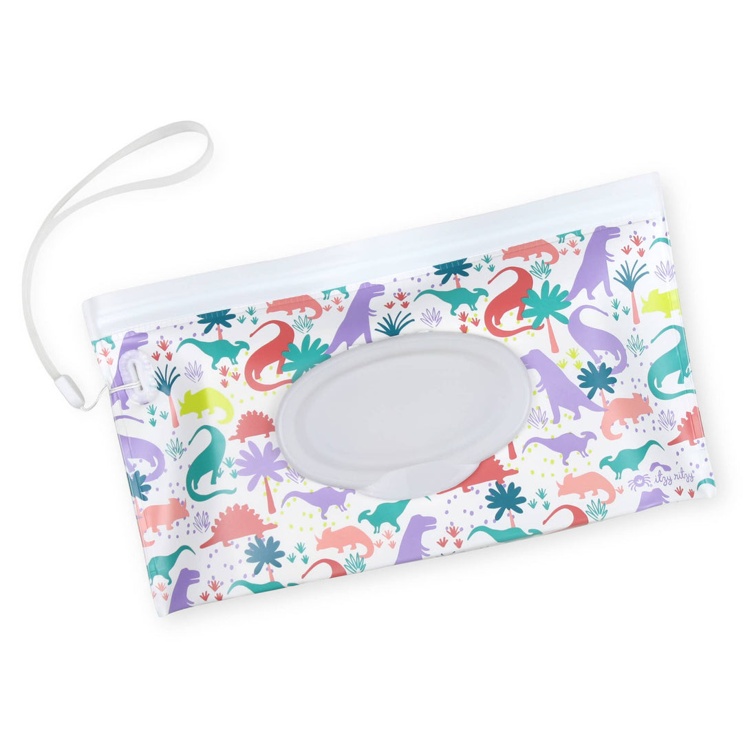 Itzy Ritzy Take & Travel™ Pouch Reusable Wipes Cases: Darling Dinos