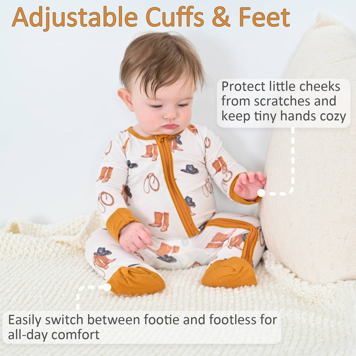 Life Is Better In Boots Bamboo Baby Sleeper Pajamas